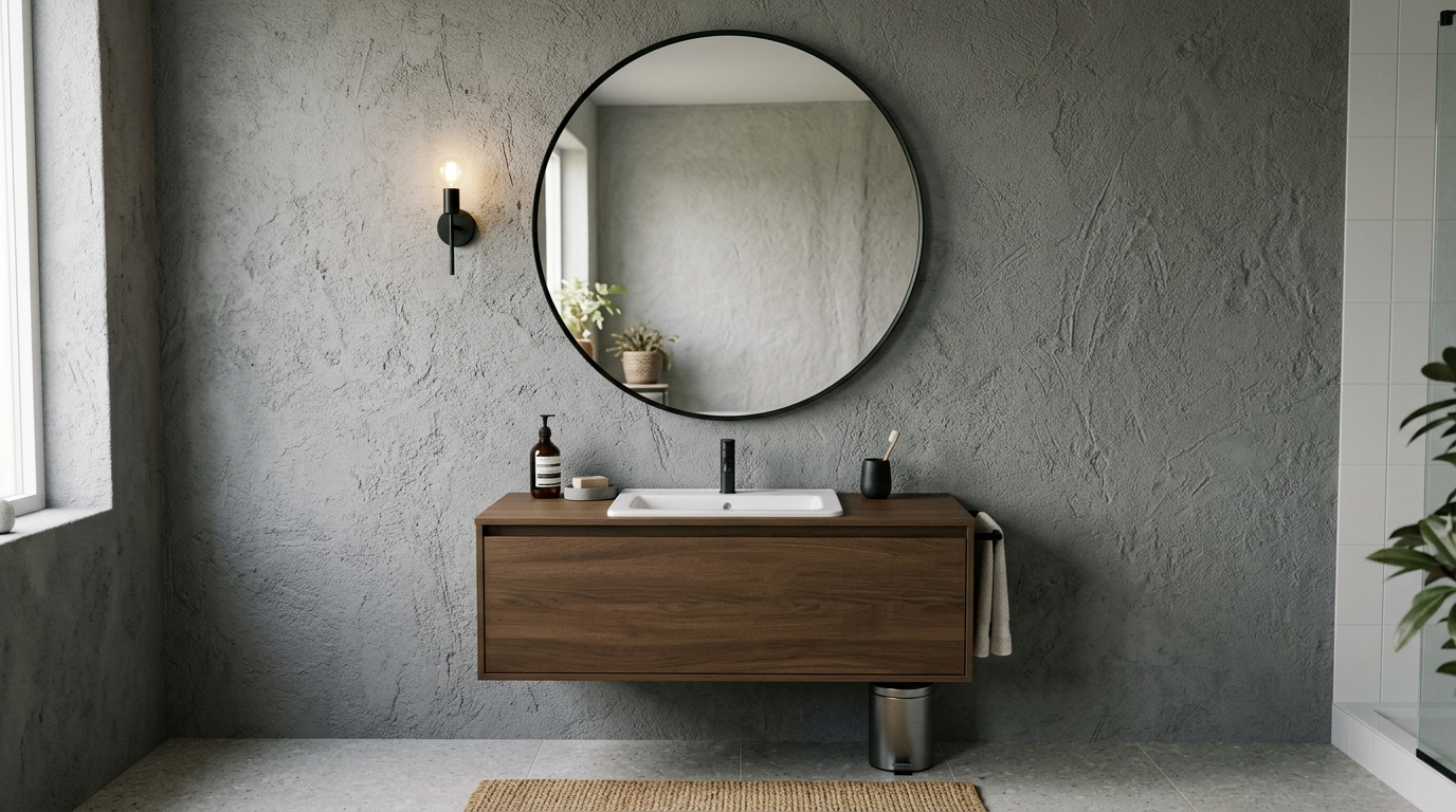 Use an arched mirror for softness